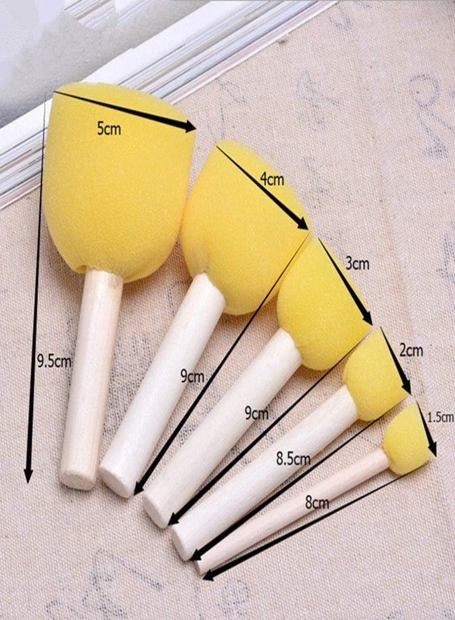 Brille Bee Sponge Stamp Foam Painting Brushes, Flower Shapes, Art Paint Drawing Tools, DIY Graffiti Stamps for Kids Early Learning (Yellow Spounge 5pcs) - Image 3